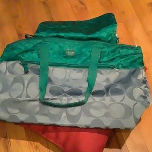 Coach Nylon Weekender Tote and mini pouch